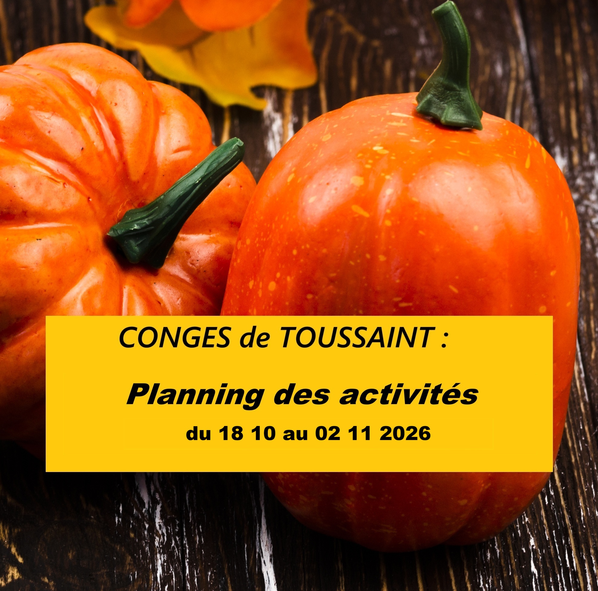 Congés Toussaint 2026